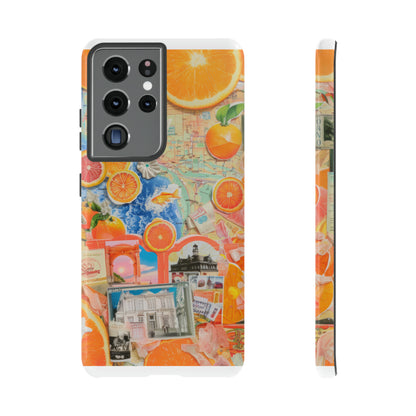 Custodia per telefono collage da viaggio Citrus Escape, design vivace per le vacanze estive per smartphone, custodie resistenti 