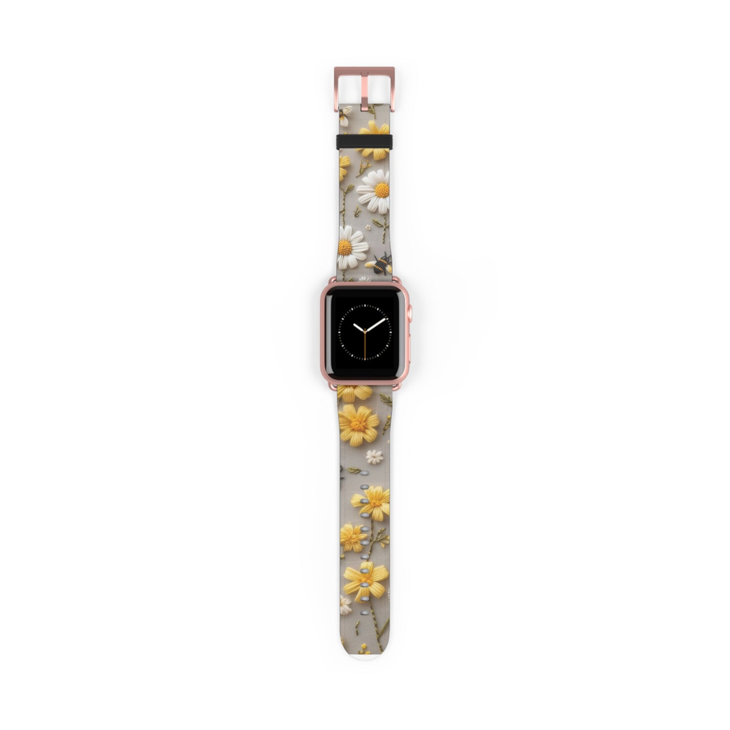 Spring Meadow Daisy Apple Watch Band, Fresh Yellow & White Floral Design, Nature-Inspired Smartwatch Strap. Apple Watch Band Apple Watch Straps For Series 4 5 6 7 8 9 ULTRA SE 38/40/41mm & 42/44/45mm Vegan Faux Leather Band