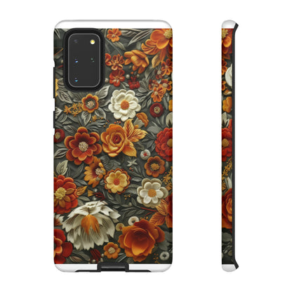 Custodia per iPhone con fiori autunnali, calda eleganza floreale, custodia protettiva stagionale, custodie per telefoni resistenti