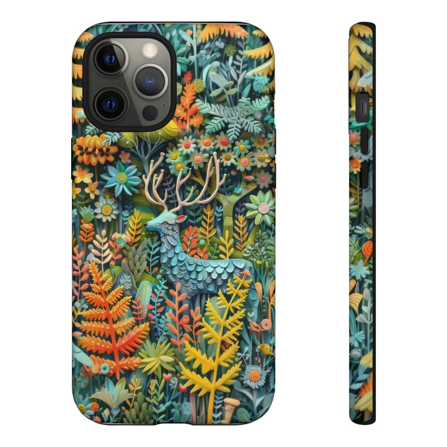 Zauberhafte Waldhirsch iPhone Hülle, Zauberhaftes Fauna- und Flora-Design, Schützende, von der Natur inspirierte Hülle, Robuste Handyhüllen