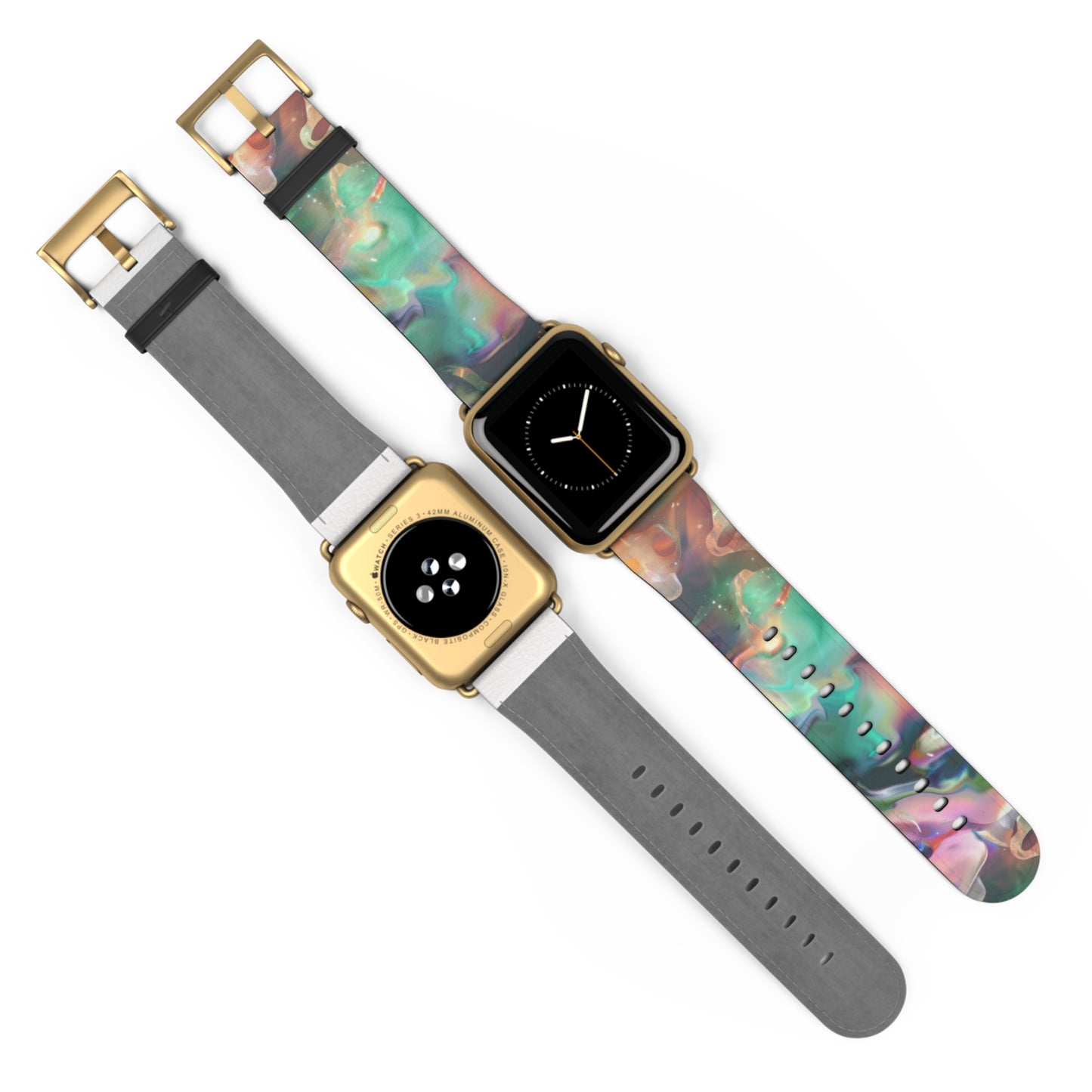 Iridescent Dreams Apple Watch Strap, Mesmerizing Swirl Pattern Band, Unique Holographic Accessory for a Dazzling Look. Apple Watch Band Apple Watch Straps For Series 4 5 6 7 8 9 ULTRA SE 38/40/41mm & 42/44/45mm Vegan Faux Leather Band