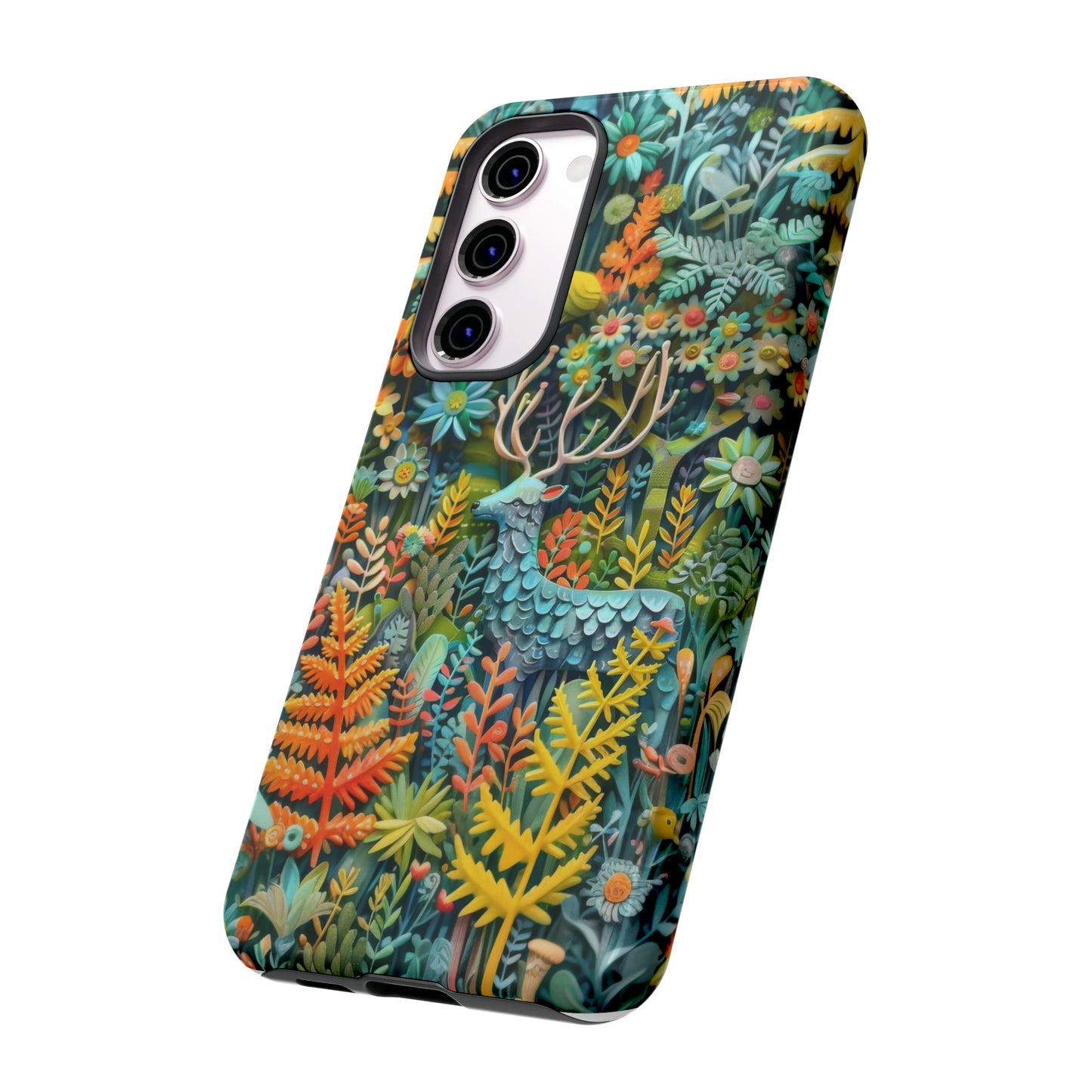 Zauberhafte Waldhirsch iPhone Hülle, Zauberhaftes Fauna- und Flora-Design, Schützende, von der Natur inspirierte Hülle, Robuste Handyhüllen