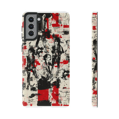 Rock Rebel Grunge-Telefonhülle, schlagfeste Hülle für Trendsetter, künstlerisches Punkrock-Design, robuste Telefonhüllen