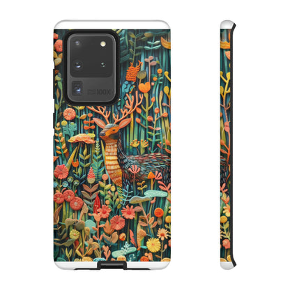 Mystical Woodland Stag iPhone Case, Vibrant Nature Scene, Artistic Protective Cover, Tough Phone Cases