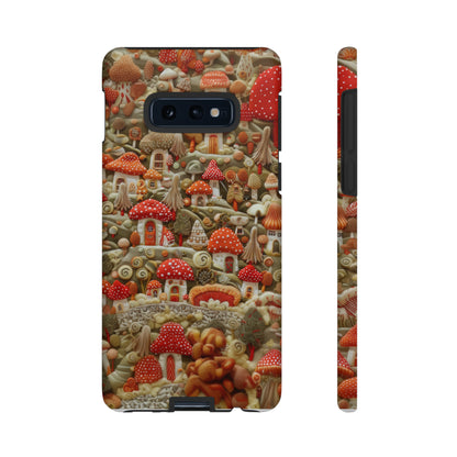 Custodia per iPhone Il villaggio dei funghi incantati, grafica con funghi fantasy, custodia protettiva unica, custodie per telefoni resistenti