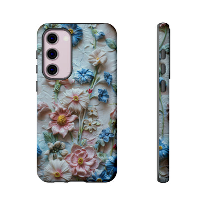 Florale Handyhülle, 3D Blumentextur Handyhülle, Schützendes &amp; stylisches Smartphone Accessoire, Robuste Handyhüllen 