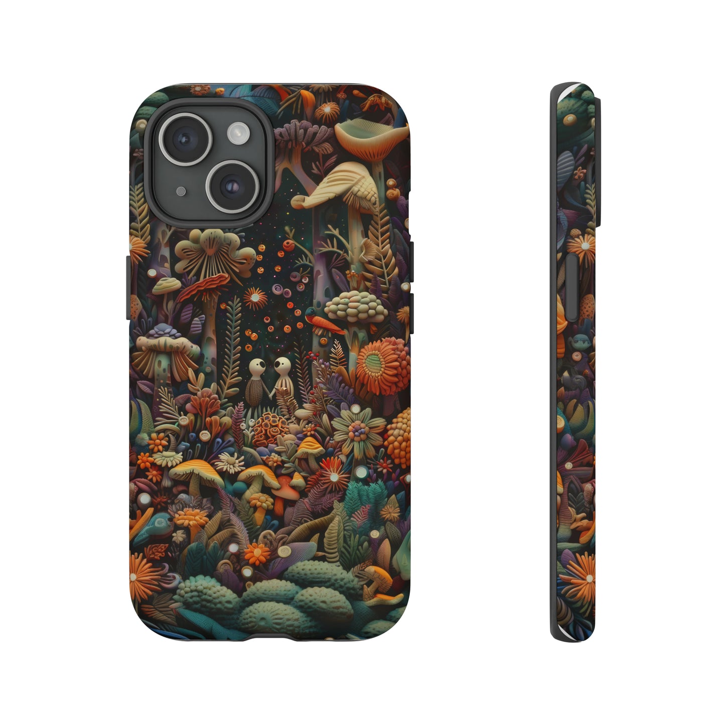 Custodia per telefono Foresta incantata, Design mistico di funghi e foglie, Cover protettiva magica per telefono, Custodie per telefono resistenti