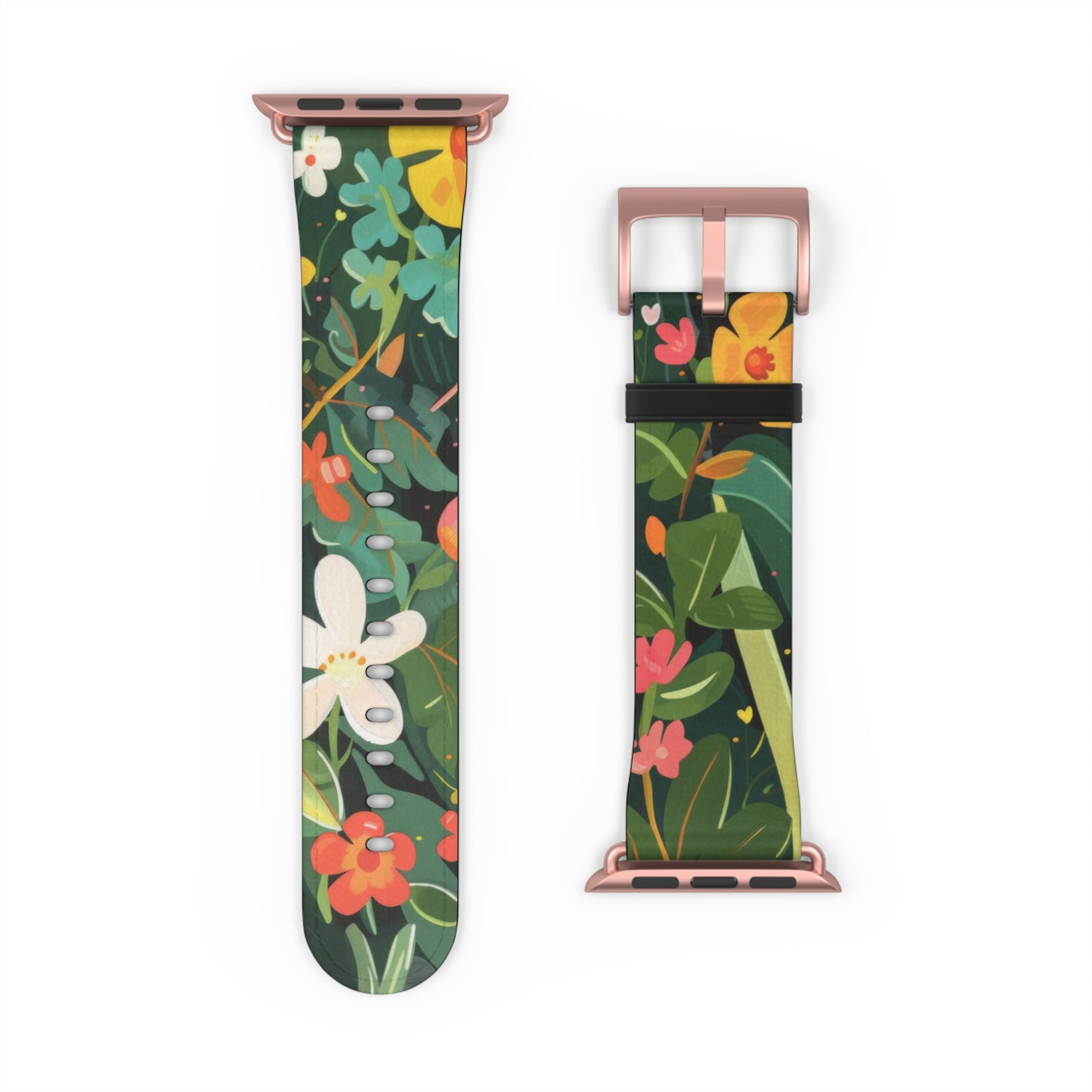 Lush Meadow Floral Apple Watch Band, Fresh Blooms Smartwatch Strap, Spring Wildflower Wristband, Nature Inspired Accessory. Apple Watch Band Apple Watch Straps For Series 4 5 6 7 8 9 ULTRA SE 38/40/41mm & 42/44/45mm Vegan Faux Leather Band