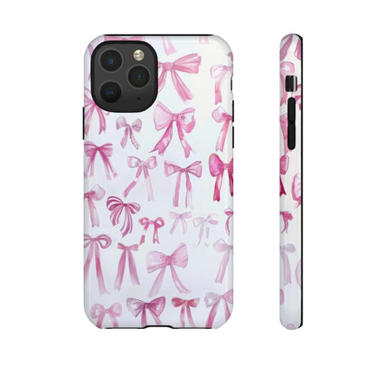 Pretty Pink Bows Phone Case, Feminine Ribbon Design Cover for Smartphones, Charming Accessory, Tough Phone Cases