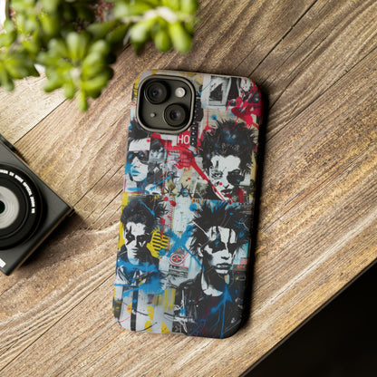 Urban Punk Graffiti Art Phone Case, Durable Protective Cover for Latest Models, Eye-Catching Street Style Accessory, Tough Cases