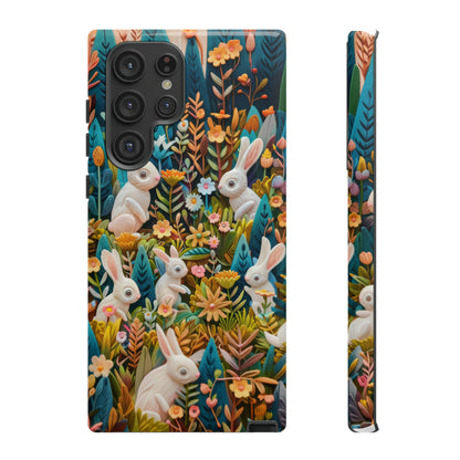 Mystical Garden Bunnies iPhone Case, Enchanted Floral Wonderland, Durable Protective Cover, Tough Phone Cases