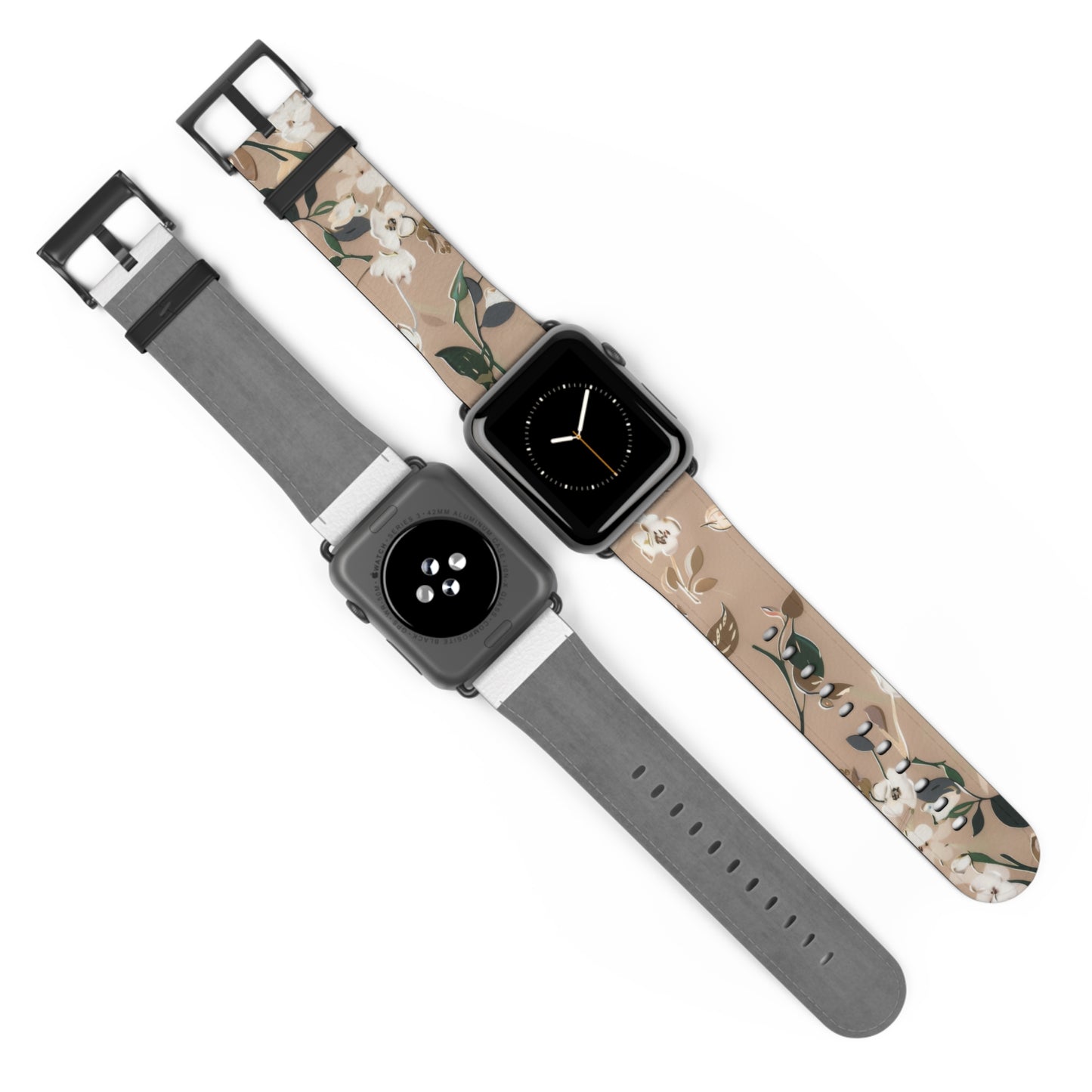 Elegant Botanical Apple Watch Band, Nature-Inspired Watch Accessory, Sophisticated Wearable Art, Chic Gift Idea. Apple Watch Band Apple Watch Straps For Series 4 5 6 7 8 9 ULTRA SE 38/40/41mm & 42/44/45mm Vegan Faux Leather Band