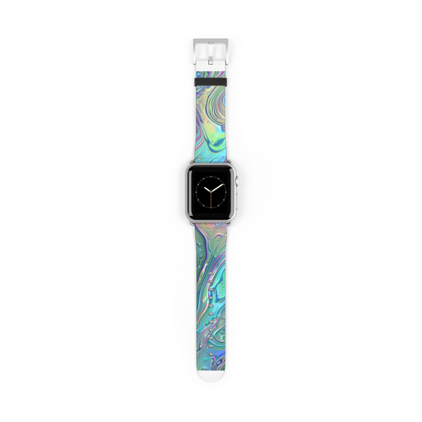 Iridescent Swirl Apple Watch Strap, Holographic Marbled Band, Mesmerizing Accessory for a Futuristic Style Statement. Apple Watch Band Apple Watch Straps For Series 4 5 6 7 8 9 ULTRA SE 38/40/41mm & 42/44/45mm Vegan Faux Leather Band