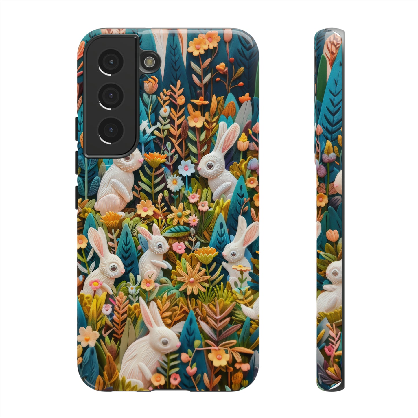 Mystical Garden Bunnies iPhone Case, Enchanted Floral Wonderland, Durable Protective Cover, Tough Phone Cases