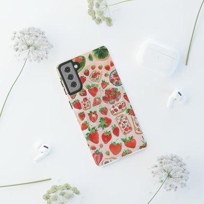 Handyhülle mit süßem Erdbeermuster, Hülle mit frischem Sommerfrucht-Design für Smartphones, robuste Hüllen 