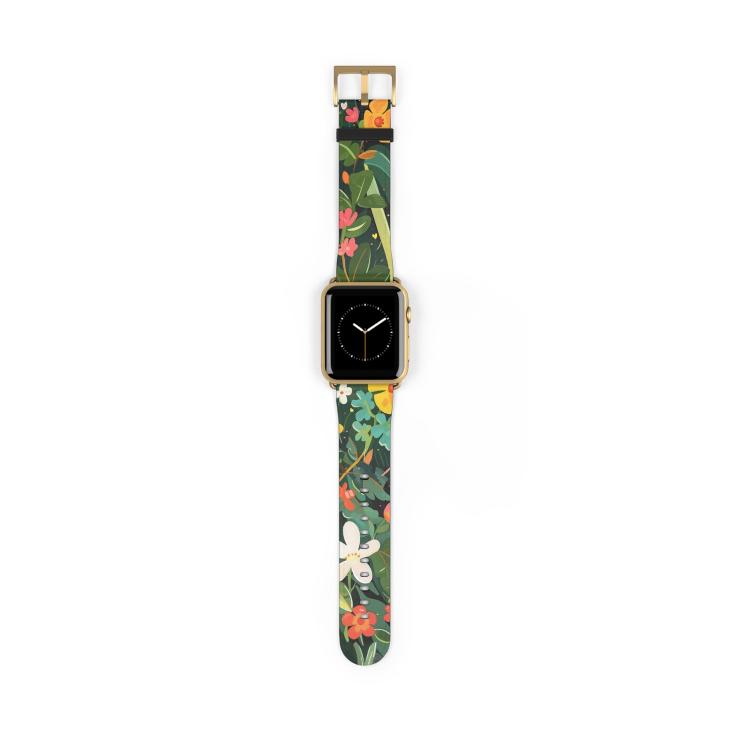 Lush Meadow Floral Apple Watch Band, Fresh Blooms Smartwatch Strap, Spring Wildflower Wristband, Nature Inspired Accessory. Apple Watch Band Apple Watch Straps For Series 4 5 6 7 8 9 ULTRA SE 38/40/41mm & 42/44/45mm Vegan Faux Leather Band