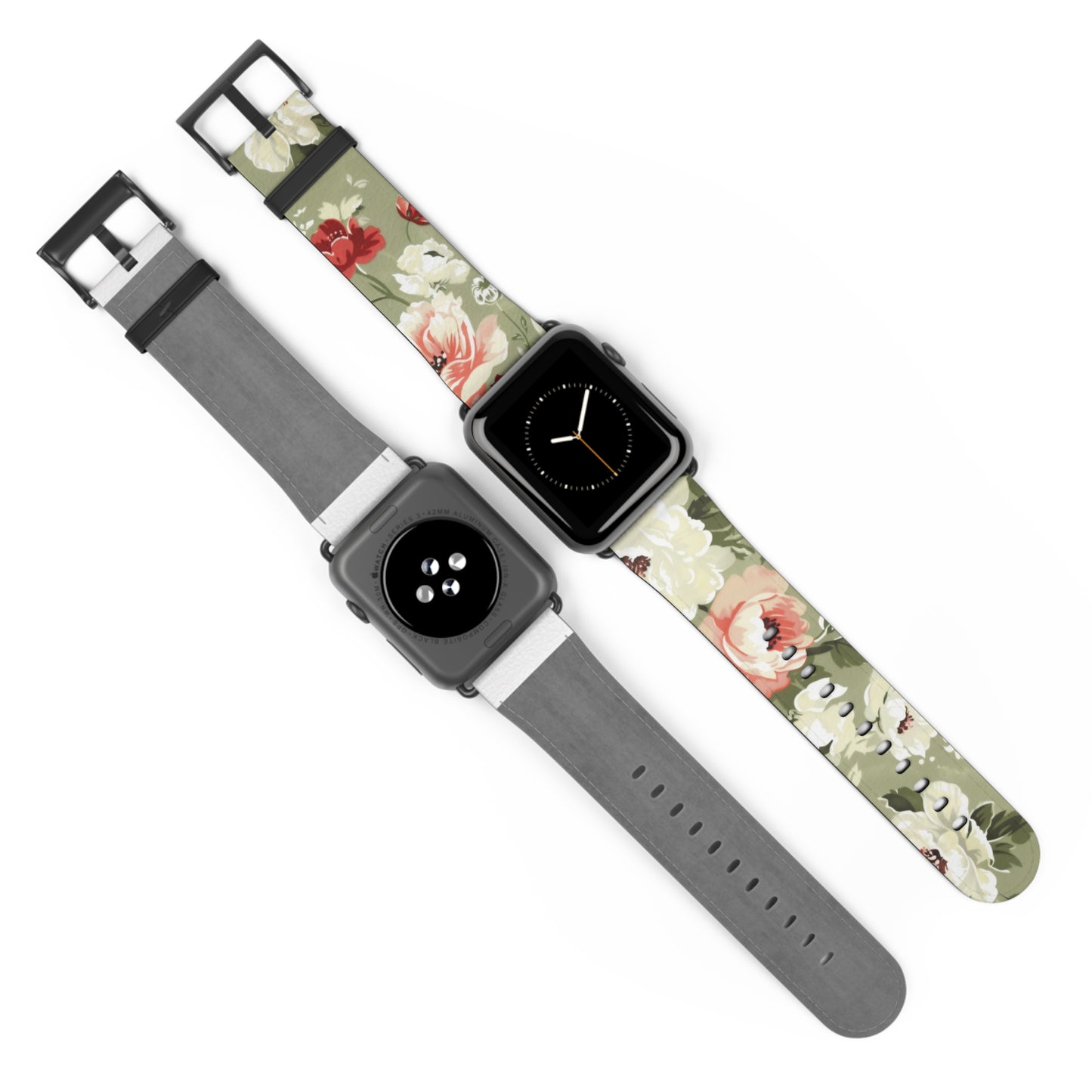 Spring Garden Floral Apple Watch Band, Vibrant Blossoms Smartwatch Strap, Fresh Botanicals Wristband Accessory. Apple Watch Band Apple Watch Straps For Series 4 5 6 7 8 9 ULTRA SE 38/40/41mm & 42/44/45mm Vegan Faux Leather Band