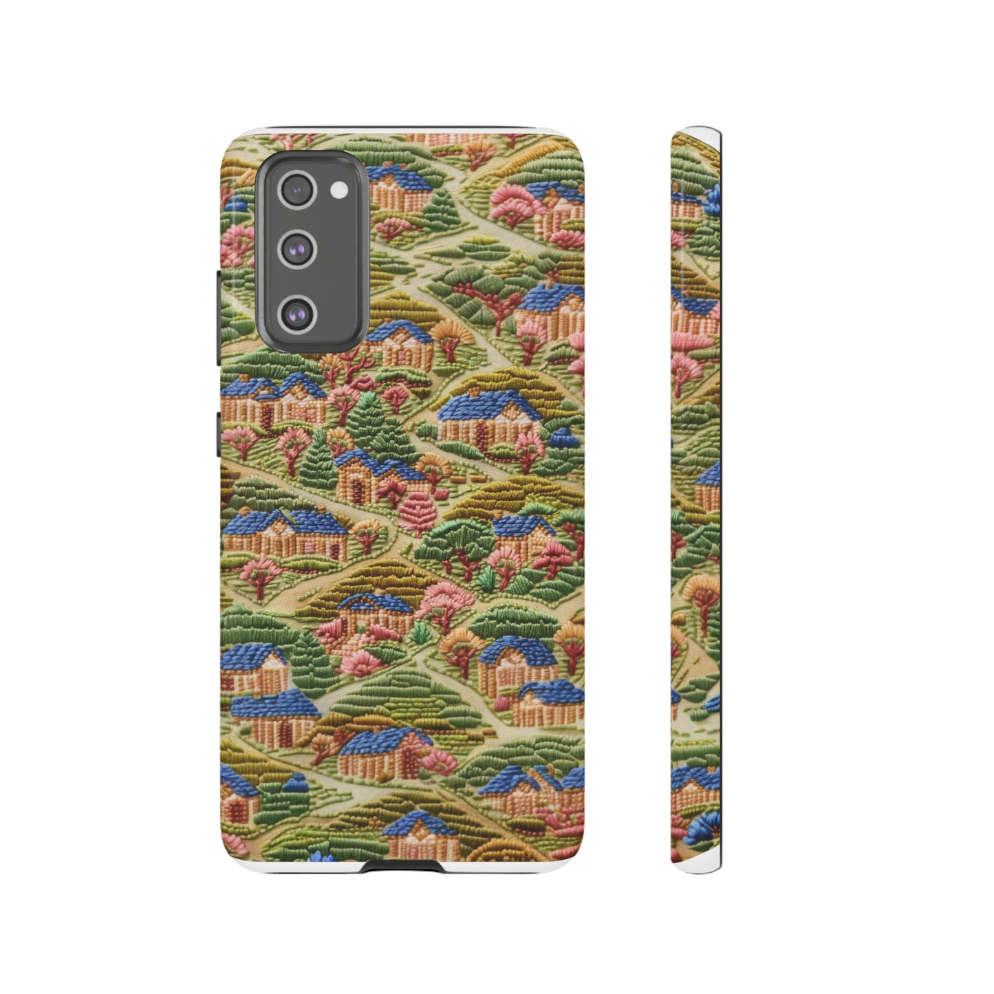 Caratteristica custodia per iPhone trapuntata in stile country, design patchwork affascinante, cover per telefono artistica e protettiva, custodie per telefono resistenti