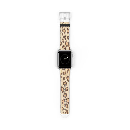 Apple Watch-Armband mit natürlichem Holzmaserungs-Leopardenmuster | Einzigartiges Armband aus Kunstholz. Apple Watch-Armband, Apple Watch-Armbänder für Serie 4, 5, 6, 7, 8, 9, ULTRA SE, 38/40/41 mm und 42/44/45 mm, veganes Kunstlederarmband 