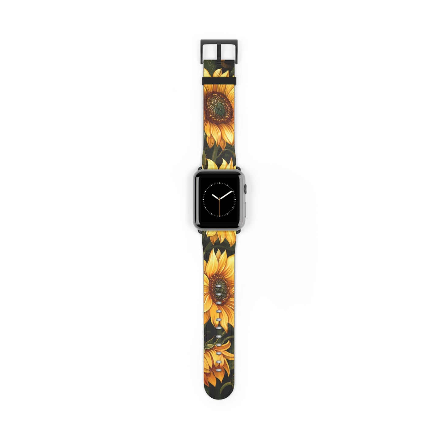 Radiant Sunflower Field Apple Watch Band, Vibrant Summer Blossoms, Cheerful Botanical Smartwatch Strap. Apple Watch Band Apple Watch Straps For Series 4 5 6 7 8 9 ULTRA SE 38/40/41mm & 42/44/45mm Vegan Faux Leather Band