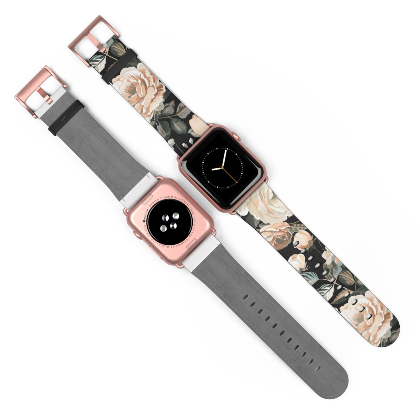 Classic Peony Elegance Apple Watch Band, Timeless Floral Print Strap, Chic Botanical Pattern Smartwatch Accessory. Apple Watch Band Apple Watch Straps For Series 4 5 6 7 8 9 ULTRA SE 38/40/41mm & 42/44/45mm Vegan Faux Leather Band