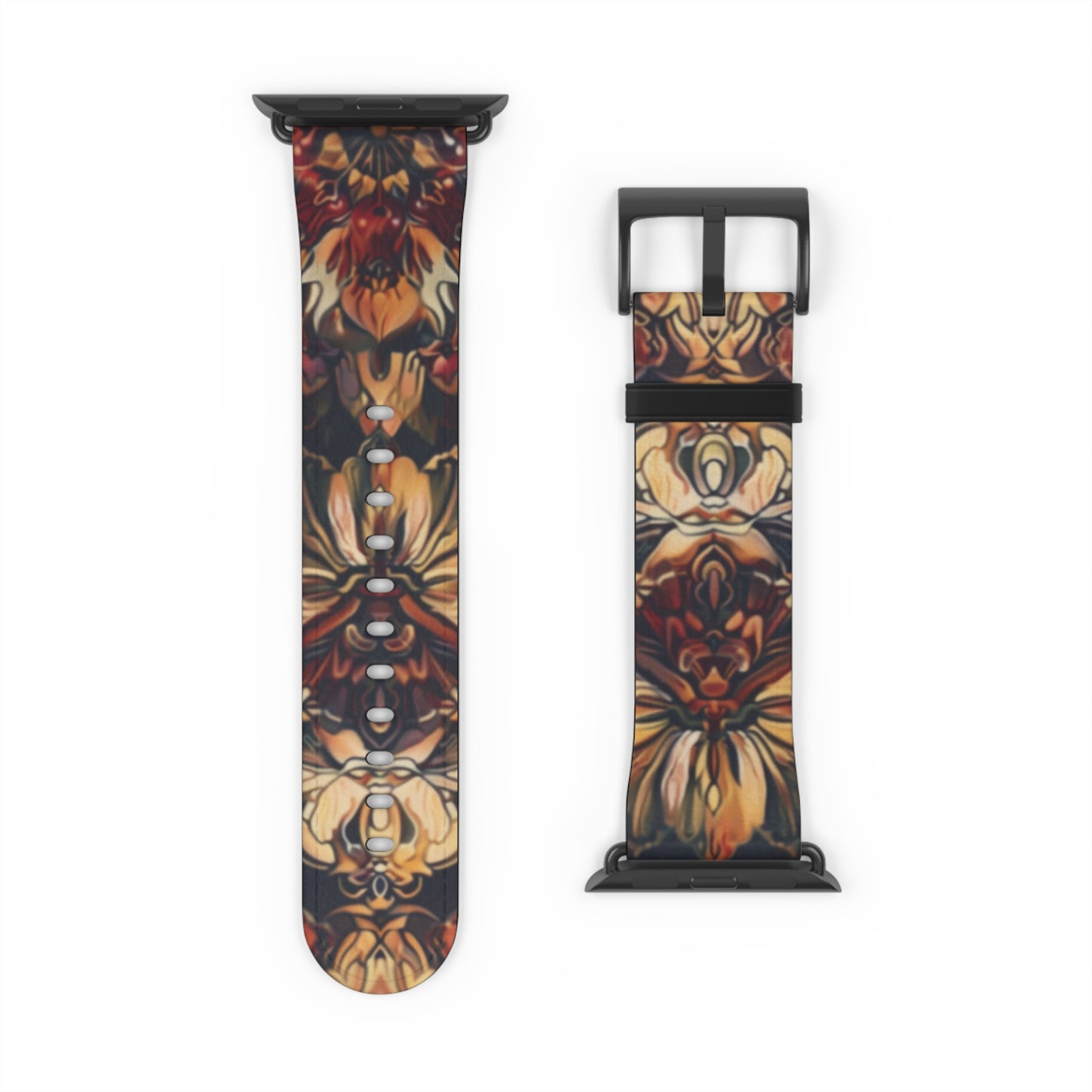 Renaissance Art Inspired Apple Watch Band, Classic Floral Tapestry Design, Elegant Accessory for Art Historians and Aficionados. Apple Watch Band Apple Watch Straps For Series 4 5 6 7 8 9 ULTRA SE 38/40/41mm & 42/44/45mm Vegan Faux Leather Band