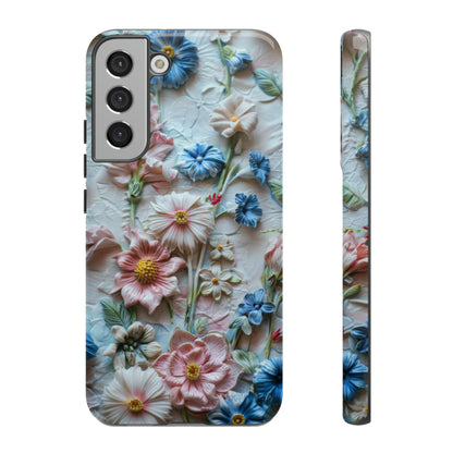 Florale Handyhülle, 3D Blumentextur Handyhülle, Schützendes &amp; stylisches Smartphone Accessoire, Robuste Handyhüllen 