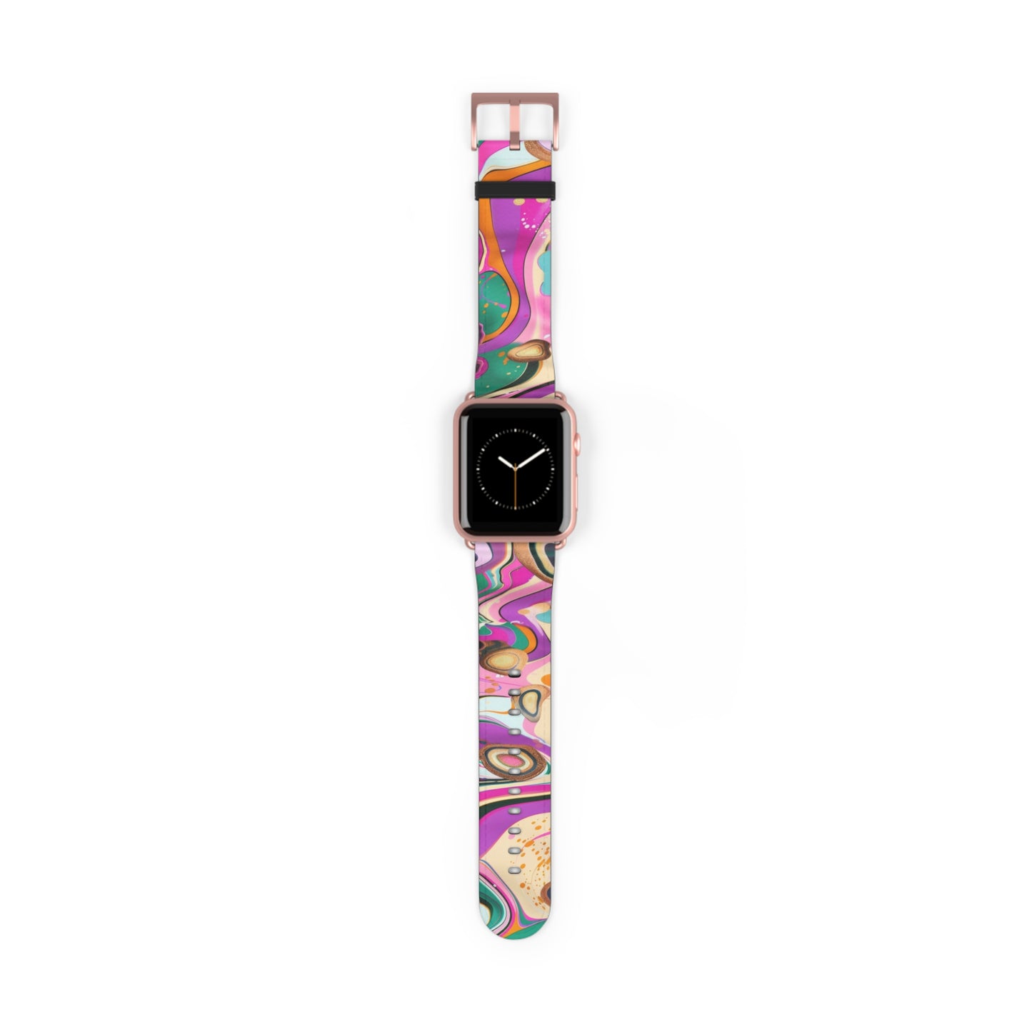 Vibrant Marbled Art Apple Watch Band, Expressive Color Fusion Smartwatch Strap, Unique Abstract Design Wristband Accessory. Apple Watch Band Apple Watch Straps For Series 4 5 6 7 8 9 ULTRA SE 38/40/41mm & 42/44/45mm Vegan Faux Leather Band