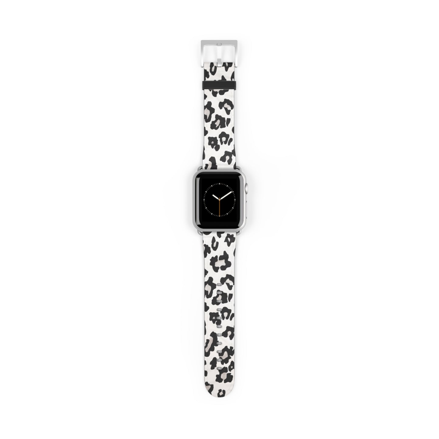 Klassisches schwarz-weißes Apple Watch-Armband mit Rindsledermuster | Armband im Farmhouse-Stil. Apple Watch-Armband Apple Watch-Armbänder für Serie 4, 5, 6, 7, 8, 9, ULTRA SE, 38/40/41 mm und 42/44/45 mm, veganes Kunstlederarmband 