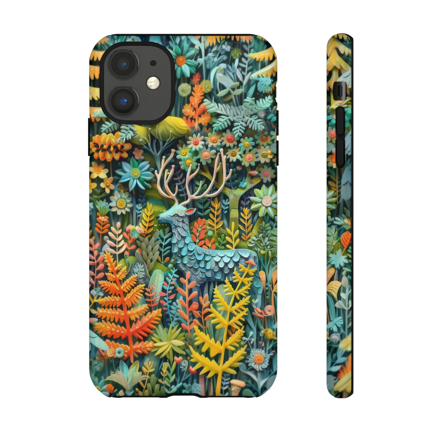 Zauberhafte Waldhirsch iPhone Hülle, Zauberhaftes Fauna- und Flora-Design, Schützende, von der Natur inspirierte Hülle, Robuste Handyhüllen