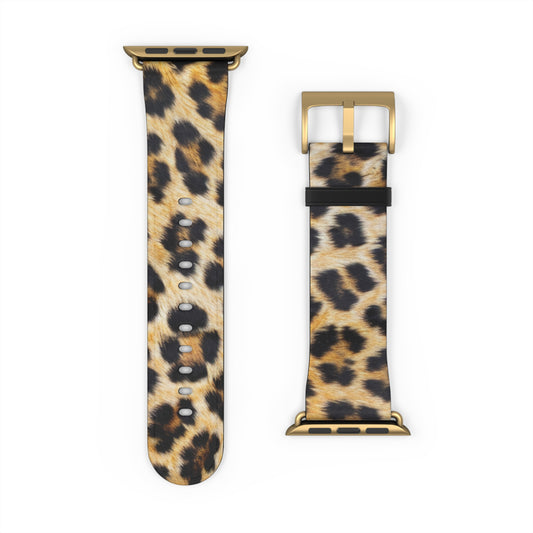 Bold Leopard Print Apple Watch Band, Exotic Animal Pattern, Trendy Fashion-Forward Smartwatch Strap. Apple Watch Band Apple Watch Straps For Series 4 5 6 7 8 9 SE 38/40/41mm & 42/44/45mm Vegan Faux Leather Band