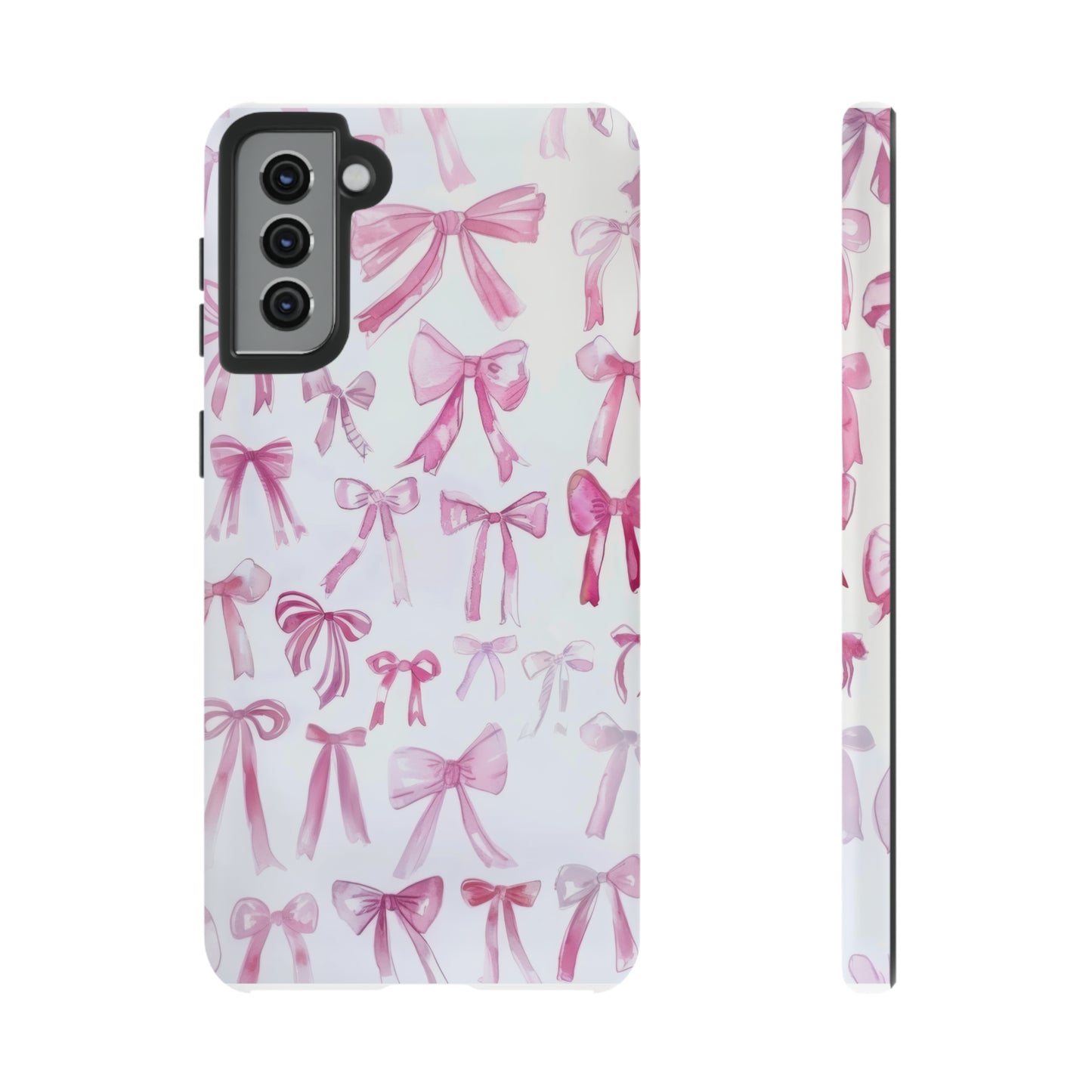 Pretty Pink Bows Phone Case, Feminine Ribbon Design Cover for Smartphones, Charming Accessory, Tough Phone Cases