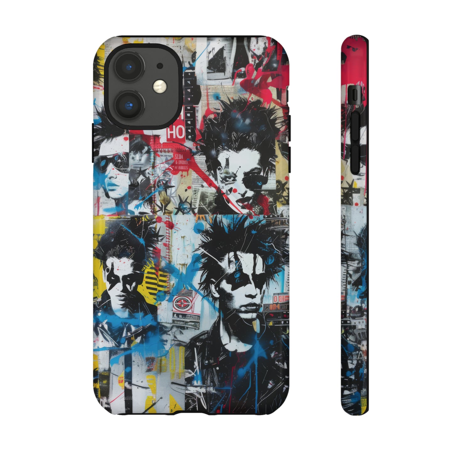 Urban Punk Graffiti Art Phone Case, Durable Protective Cover for Latest Models, Eye-Catching Street Style Accessory, Tough Cases