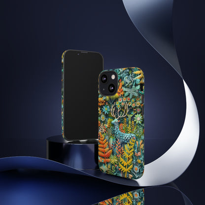 Zauberhafte Waldhirsch iPhone Hülle, Zauberhaftes Fauna- und Flora-Design, Schützende, von der Natur inspirierte Hülle, Robuste Handyhüllen