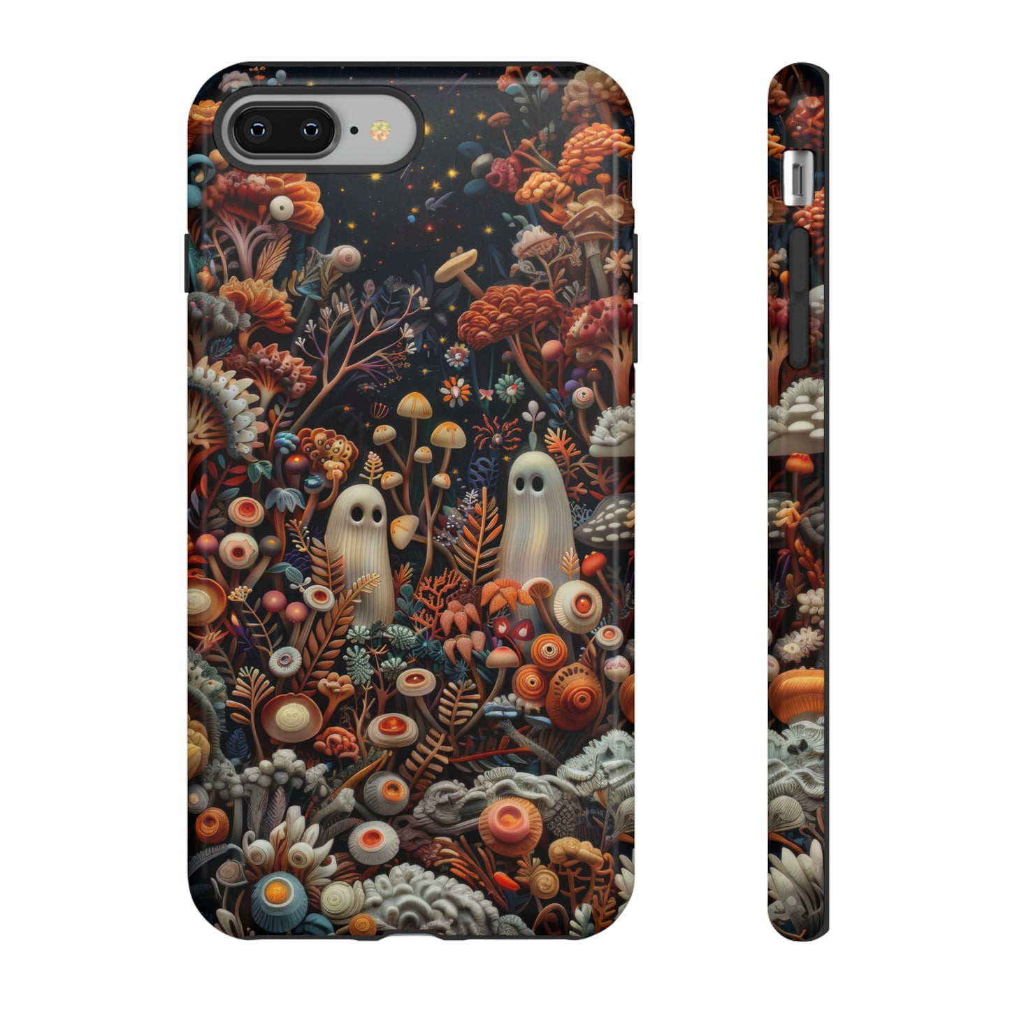 Cosmic Fantasy iPhone Case, Space-Themed Mushroom Design, Protective Cover with Galactic Charm, Tough Phone Cases