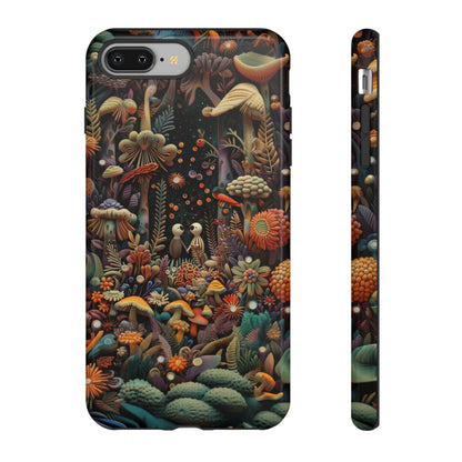 Custodia per telefono Foresta incantata, Design mistico di funghi e foglie, Cover protettiva magica per telefono, Custodie per telefono resistenti