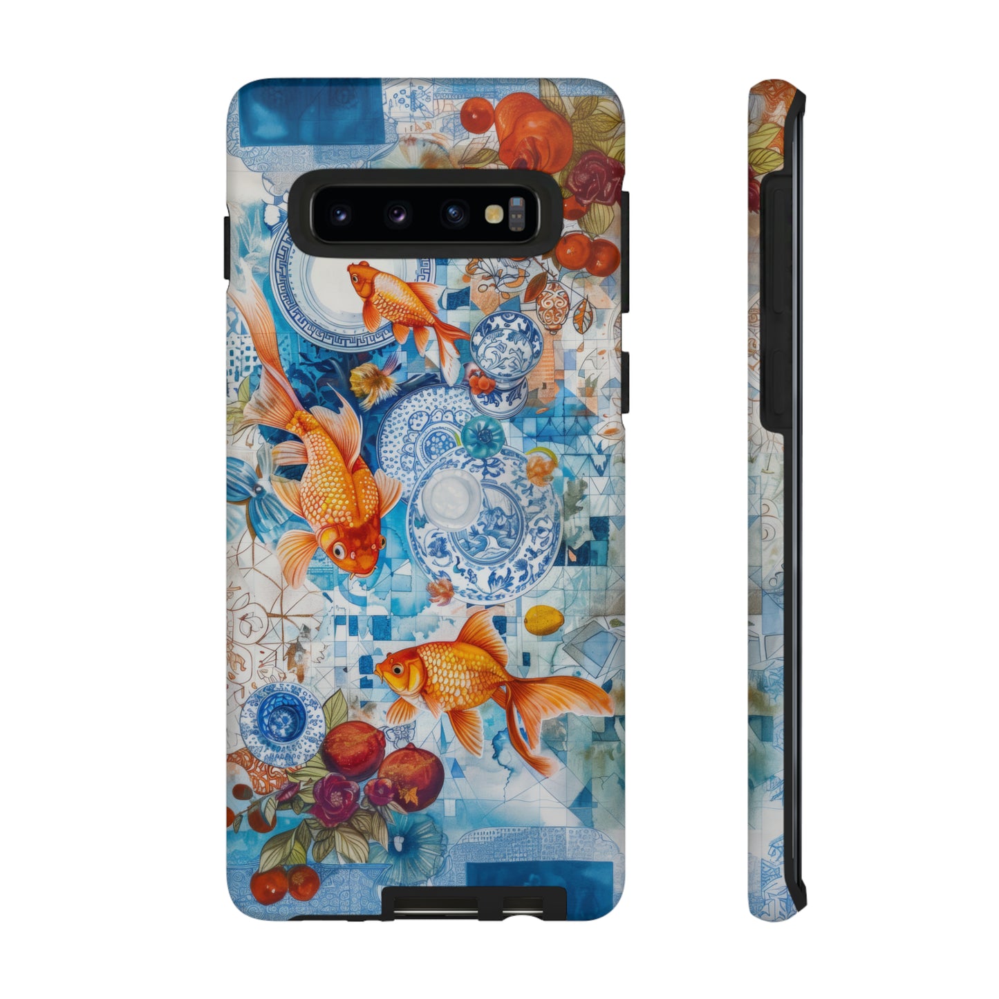 Orientalische Koi-Teich-iPhone-Hülle, traditionelles asiatisches Kunstwerk, ruhige Schutzhülle, robuste Handyhüllen 