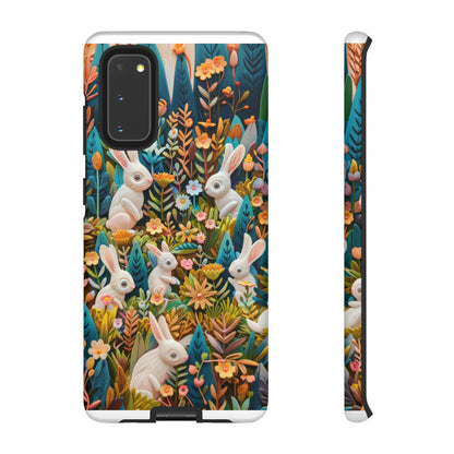 Mystical Garden Bunnies iPhone Case, Enchanted Floral Wonderland, Durable Protective Cover, Tough Phone Cases