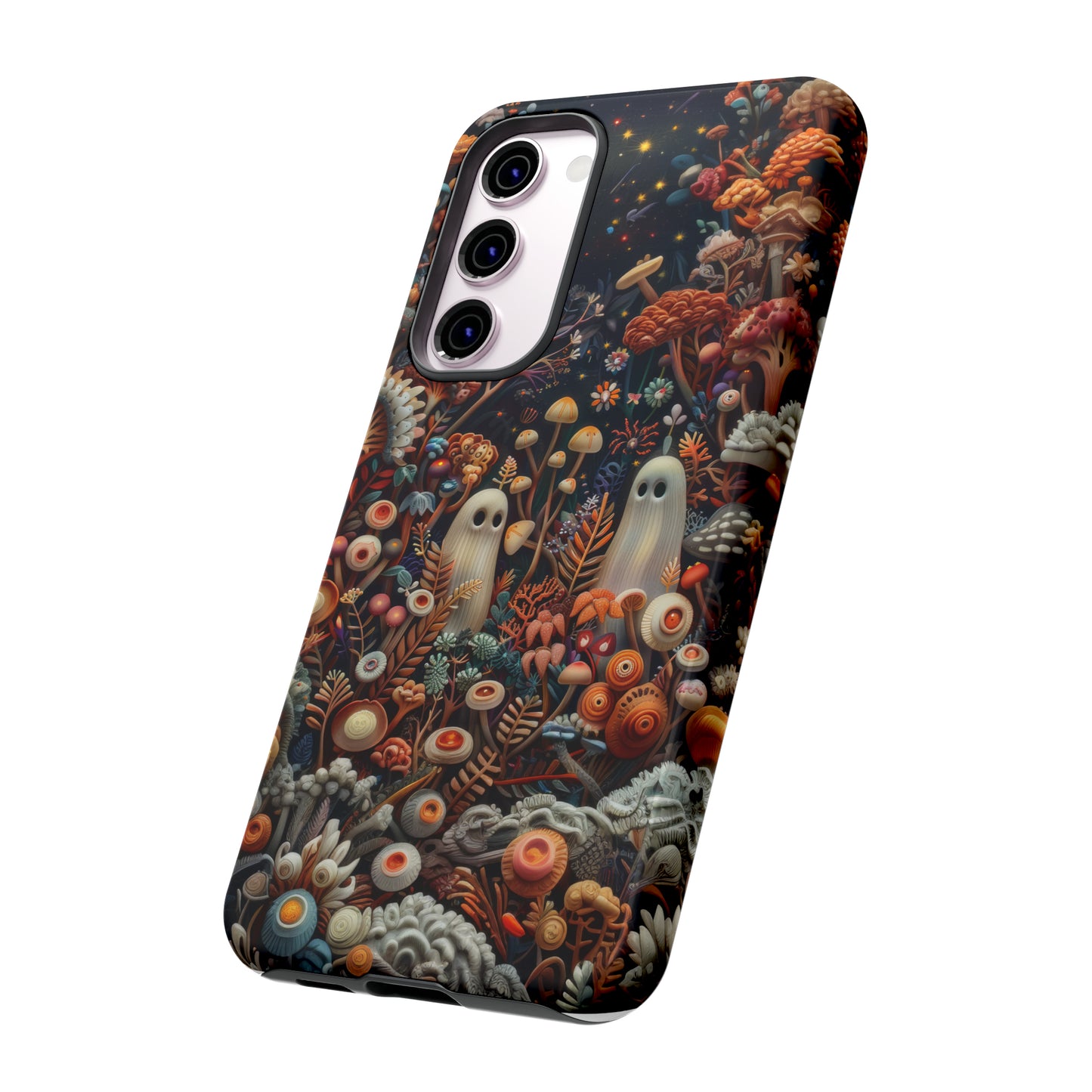 Cosmic Fantasy iPhone Case, Space-Themed Mushroom Design, Protective Cover with Galactic Charm, Tough Phone Cases