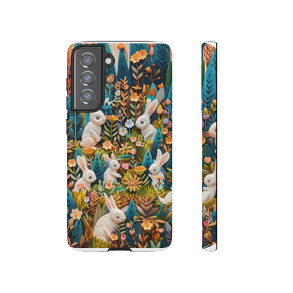 Mystical Garden Bunnies iPhone Case, Enchanted Floral Wonderland, Durable Protective Cover, Tough Phone Cases