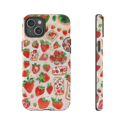 Handyhülle mit süßem Erdbeermuster, Hülle mit frischem Sommerfrucht-Design für Smartphones, robuste Hüllen 