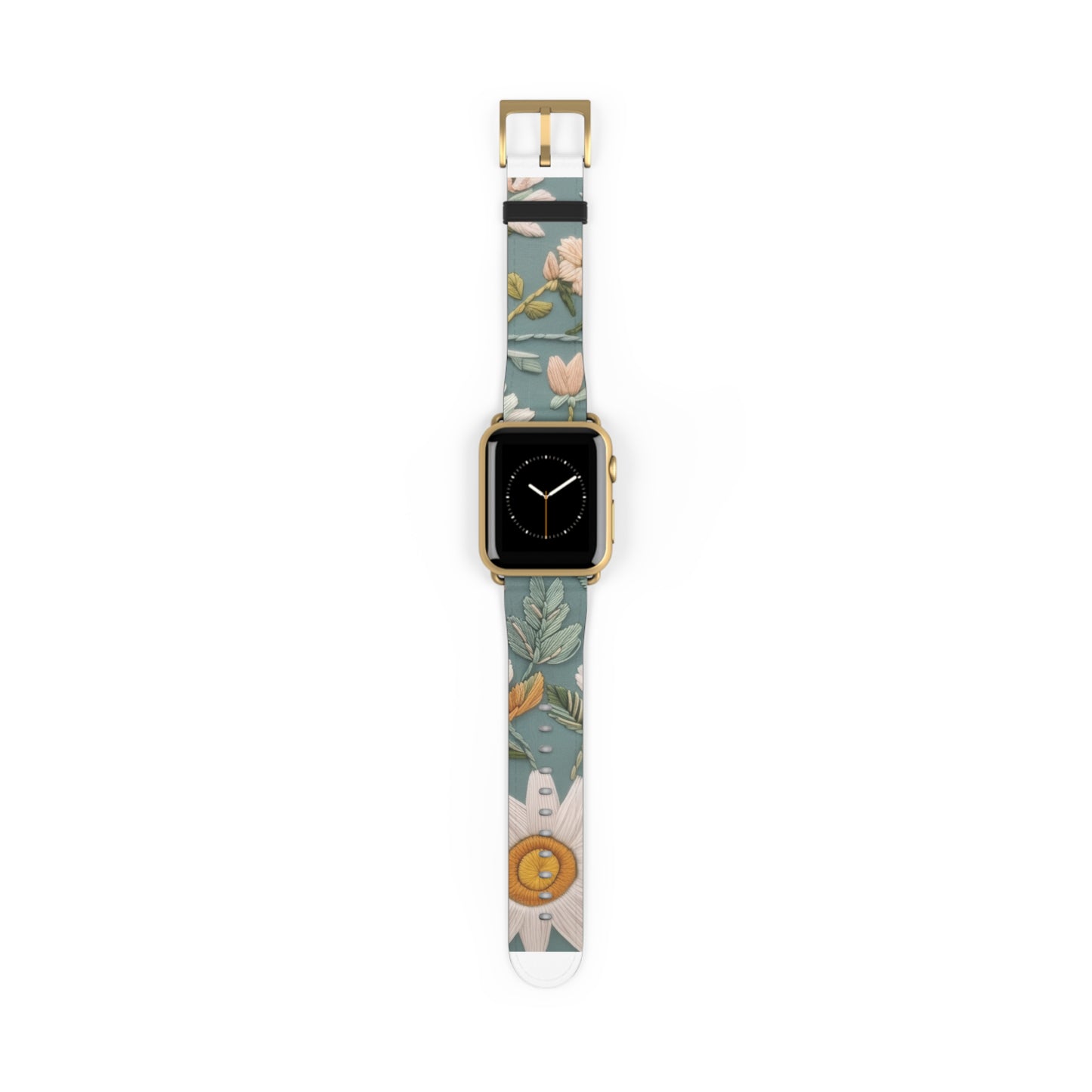 Serene Floral Tapestry Apple Watch Band, Soft Pastel Botanicals on Duck Egg Blue, Stylish Smartwatch Accessory. Apple Watch Band Apple Watch Straps For Series 4 5 6 7 8 9 ULTRA SE 38/40/41mm & 42/44/45mm Vegan Faux Leather Band