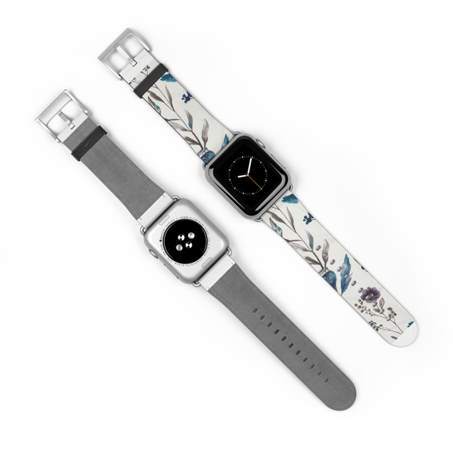 Florale Eleganz Apple Watch Band | Schickes Armband mit botanischem Design. Apple Watch Band Apple Watch Armbänder für Serie 4 5 6 7 8 9 ULTRA SE 38/40/41 mm und 42/44/45 mm veganes Kunstlederband 