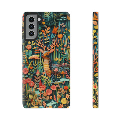 Mystical Woodland Stag iPhone Case, Vibrant Nature Scene, Artistic Protective Cover, Tough Phone Cases