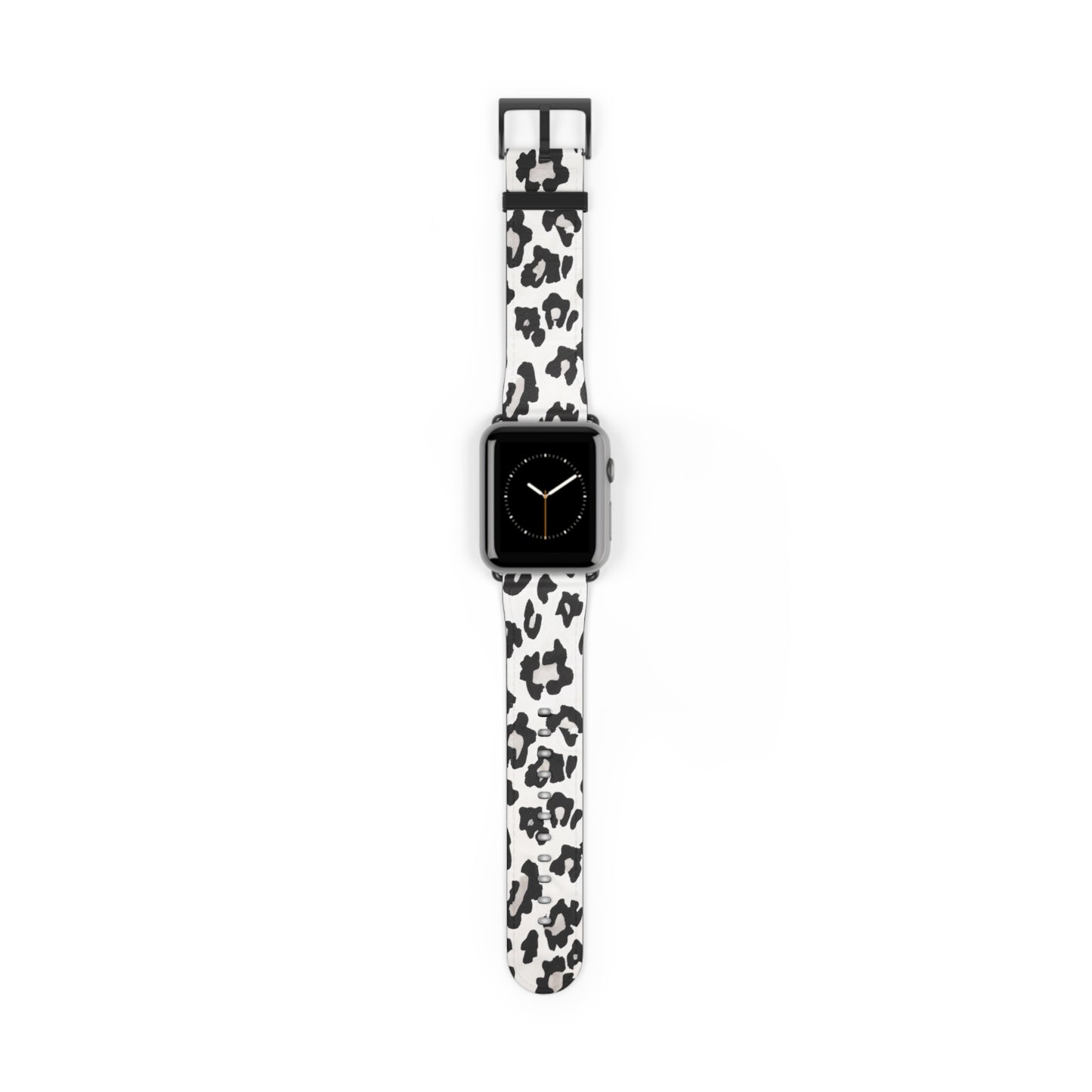 Klassisches schwarz-weißes Apple Watch-Armband mit Rindsledermuster | Armband im Farmhouse-Stil. Apple Watch-Armband Apple Watch-Armbänder für Serie 4, 5, 6, 7, 8, 9, ULTRA SE, 38/40/41 mm und 42/44/45 mm, veganes Kunstlederarmband 