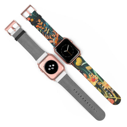 Cinturino per Apple Watch Fauna e flora della foresta incantata, Whimsical Woodland CreatK 