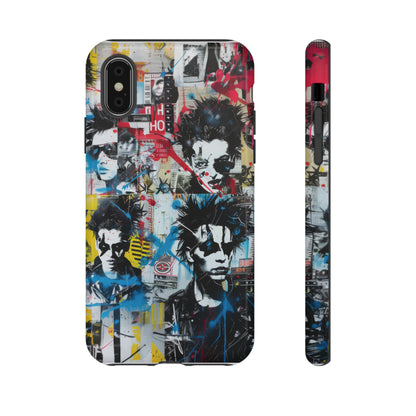 Urban Punk Graffiti Art Phone Case, Durable Protective Cover for Latest Models, Eye-Catching Street Style Accessory, Tough Cases