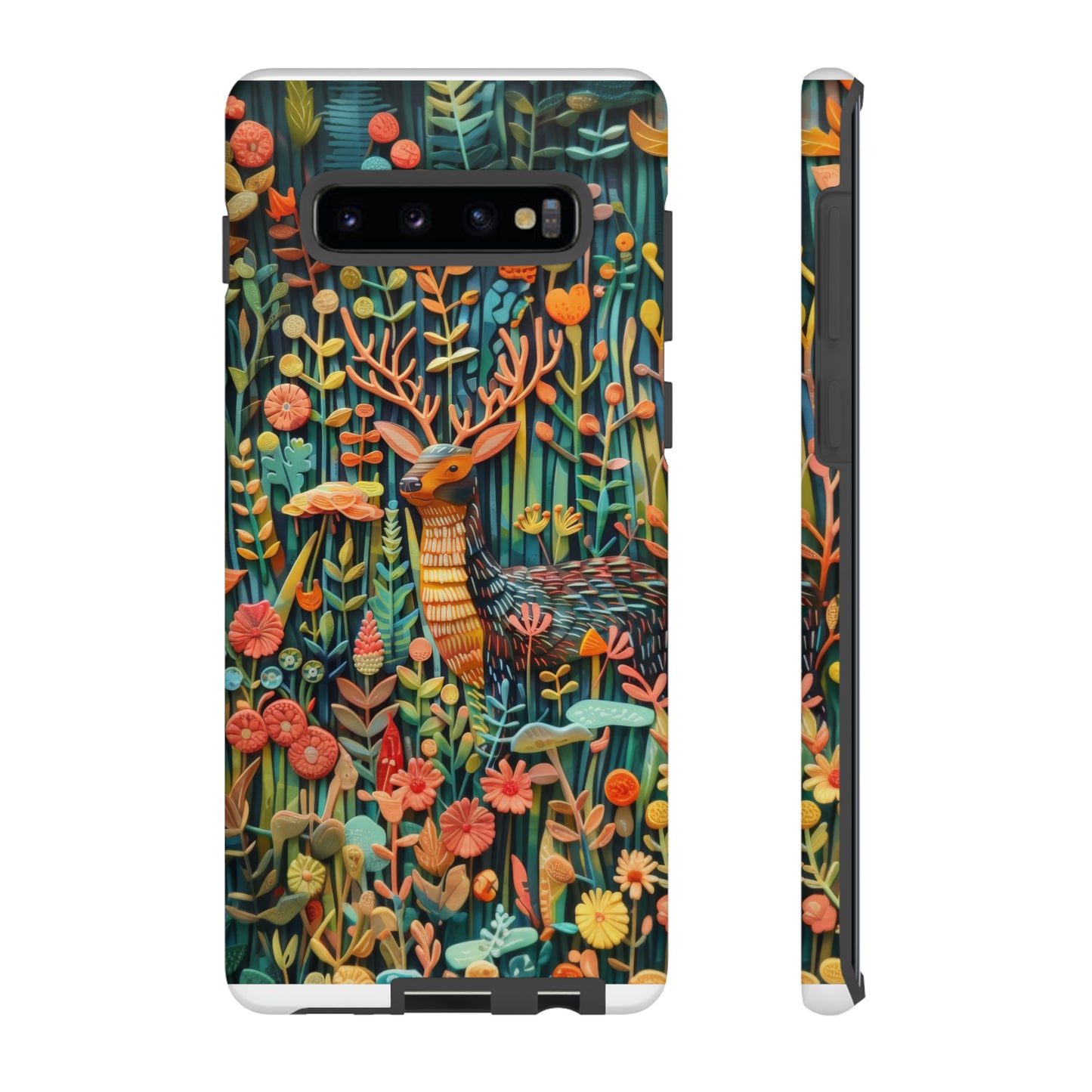 Mystical Woodland Stag iPhone Case, Vibrant Nature Scene, Artistic Protective Cover, Tough Phone Cases