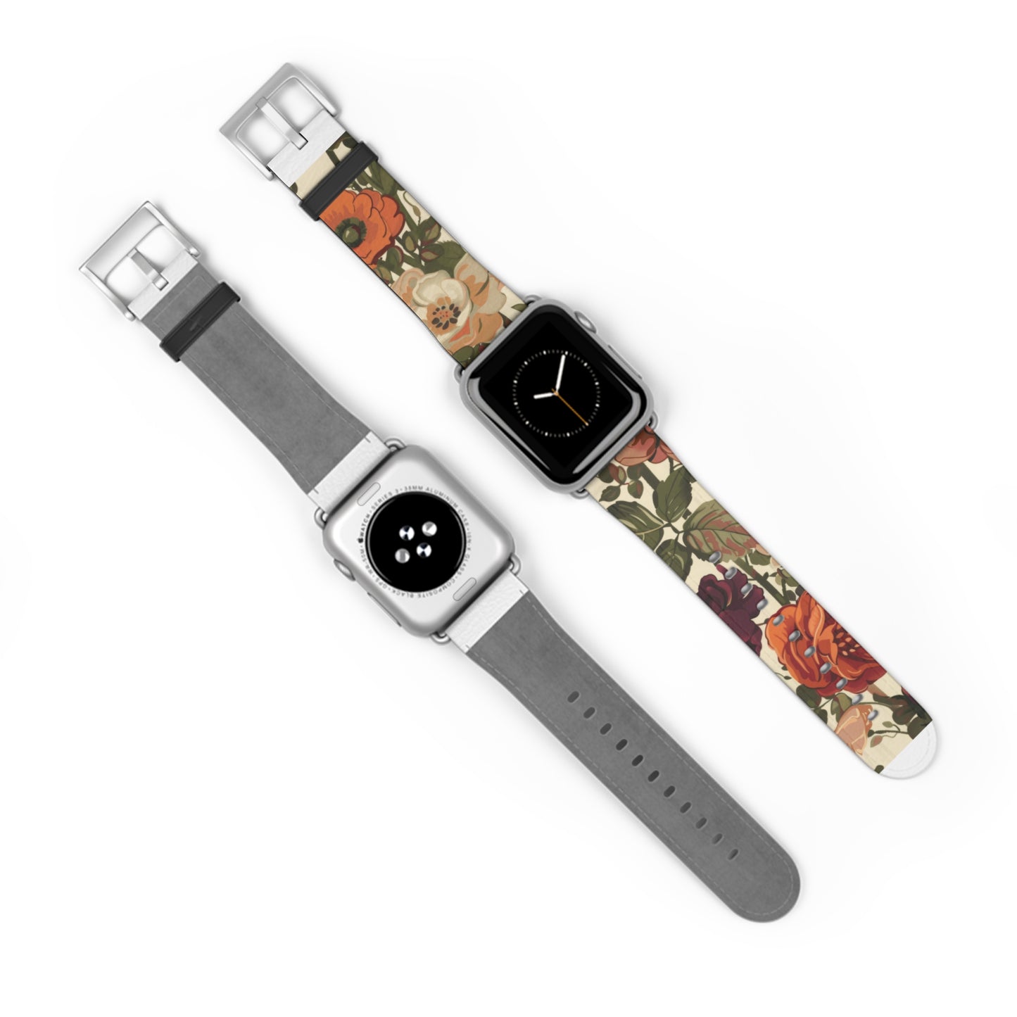 Autumn Harvest Floral Apple Watch Band | Rustic Bouquet Design Strap | Earthy Toned Smartwatch Accessory | Fall Fashion Statement Piece. Apple Watch Band Apple Watch Straps For Series 4 5 6 7 8 9 ULTRA SE 38/40/41mm & 42/44/45mm Vegan Faux Leather Band