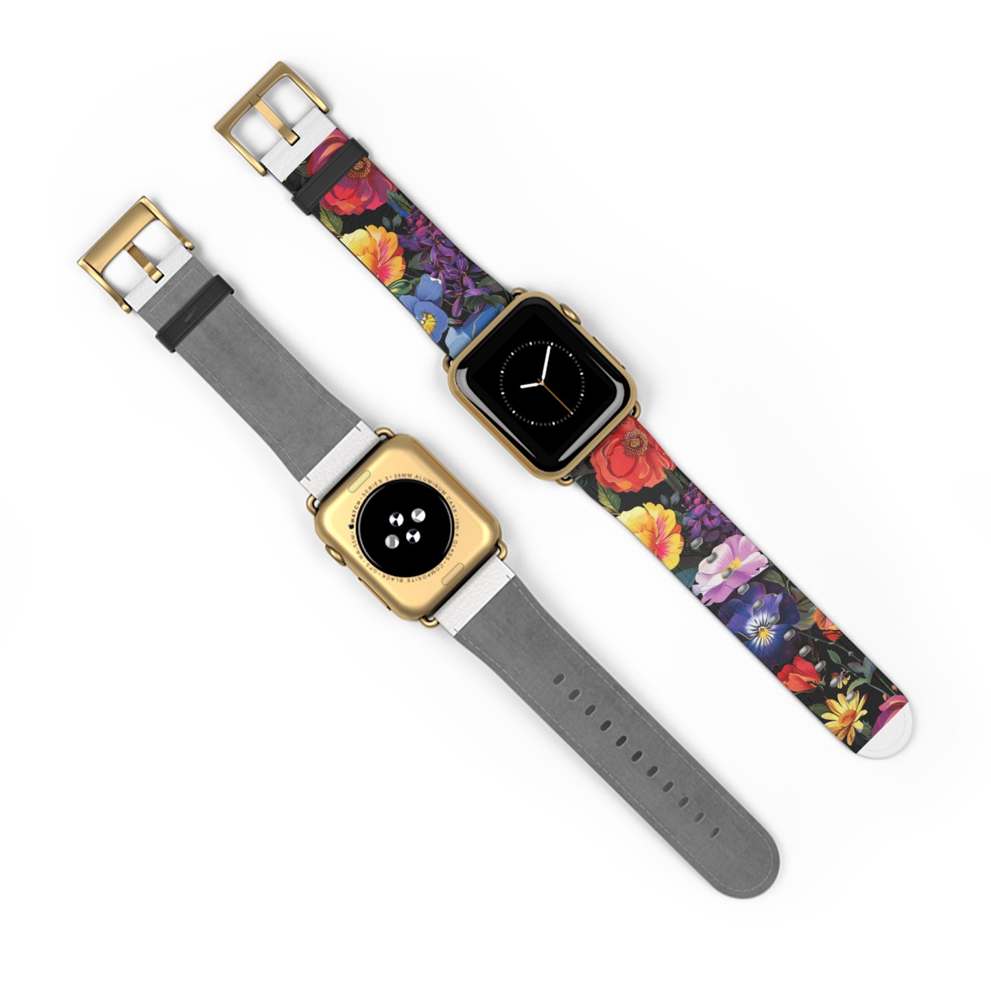 Floral Elegance Apple Watch Strap, Lush Botanical Print Watch Band, Chic Garden-Inspired Accessory for Everyday Style. Apple Watch Band Apple Watch Straps For Series 4 5 6 7 8 9 ULTRA SE 38/40/41mm & 42/44/45mm Vegan Faux Leather Band